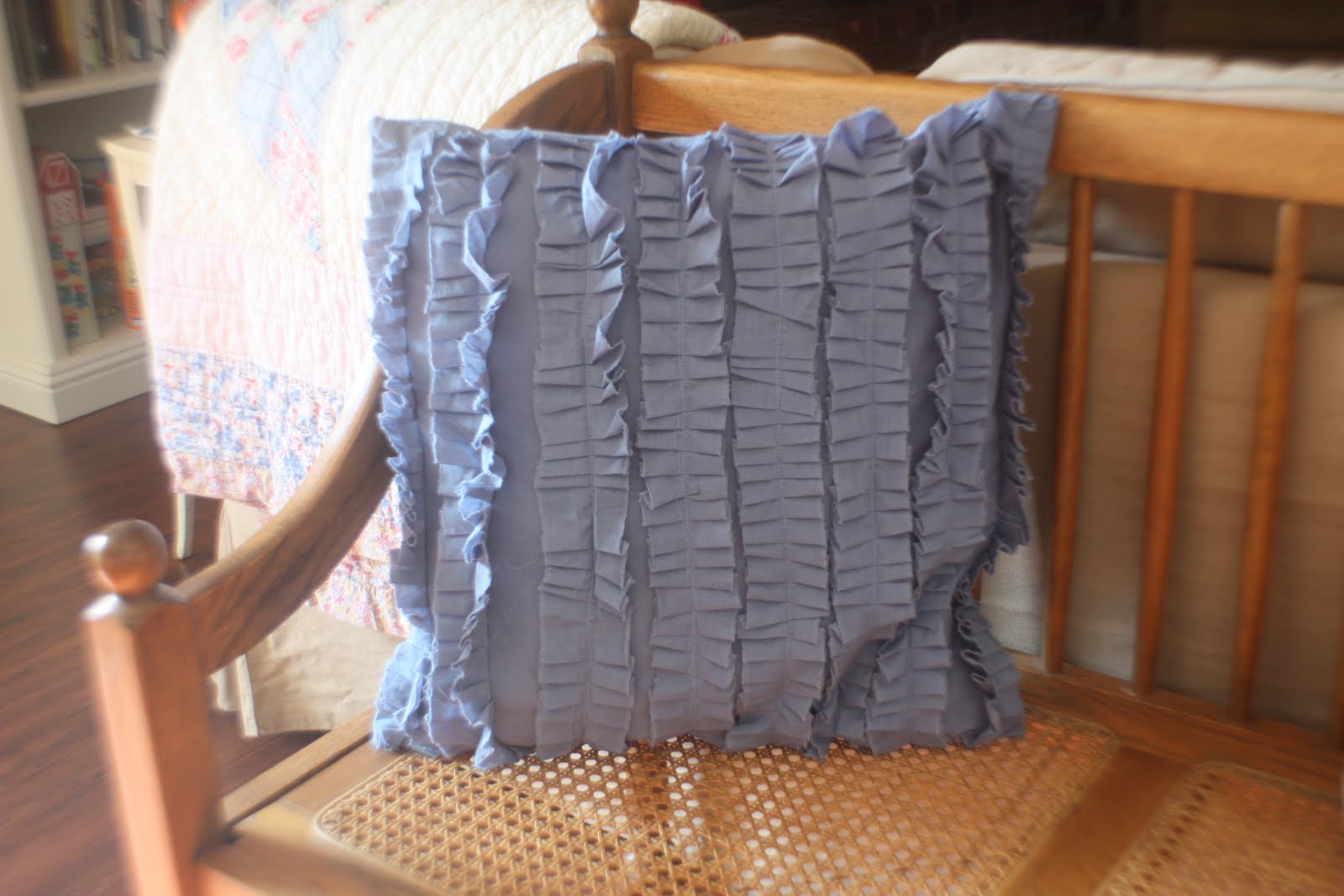 517 creations ruffles (actually pleats) + pillows = love