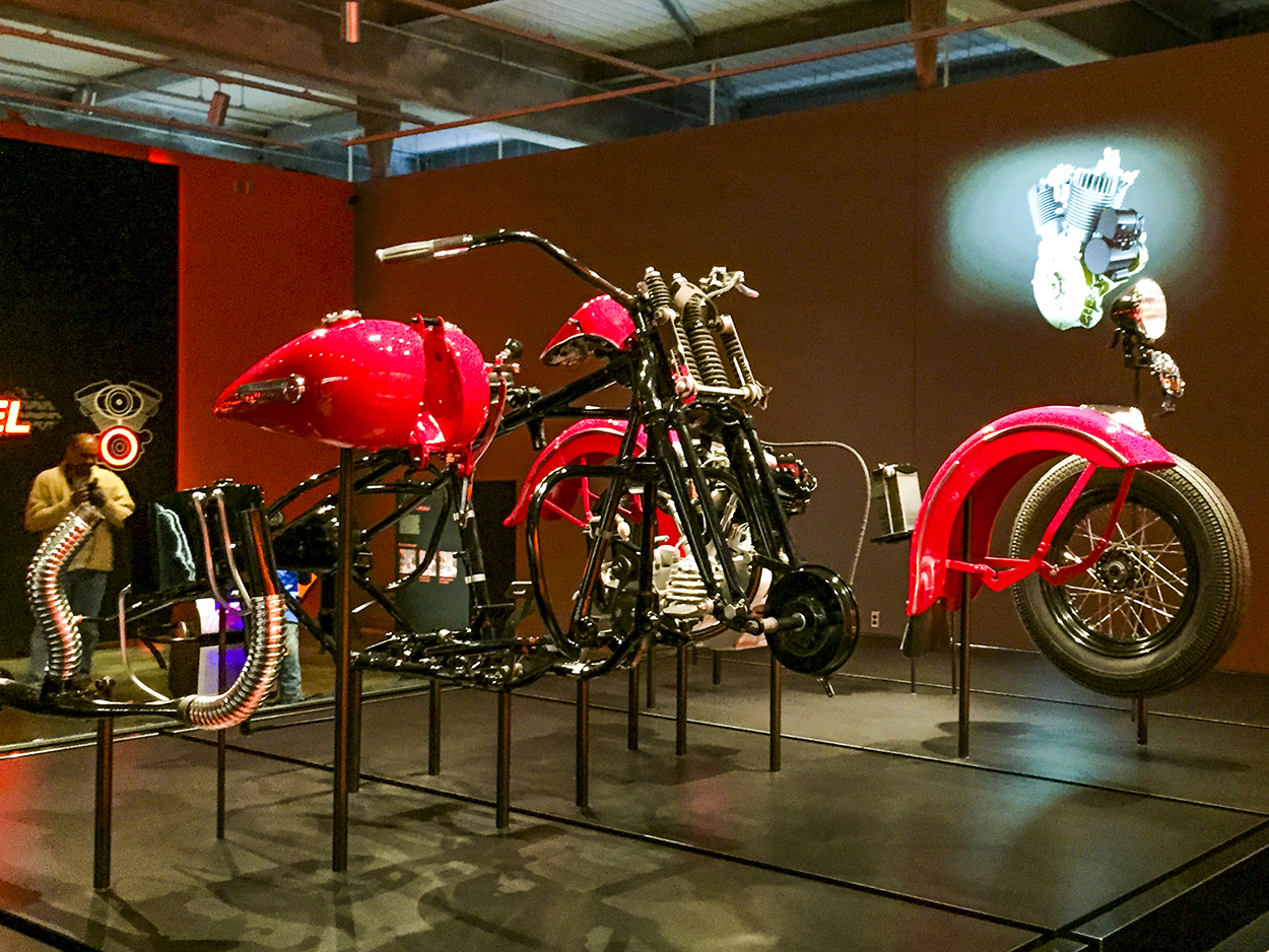 The Anatomy of a Motorcycle at the Harley Davidson Museum in Milwaukee