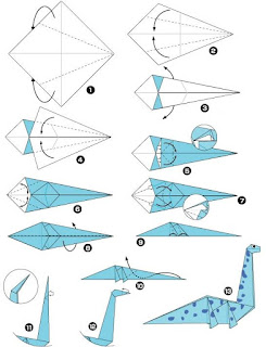 membuat dino menggunakan kertas origami