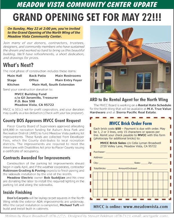 Meadow Vista View Magazine Meadow Vista Community Center Grand Opening