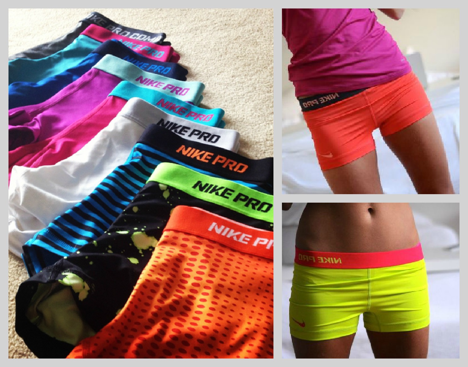 nike pro shorts colourful
