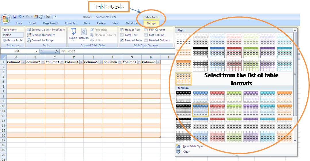 Excel Tables And Charts