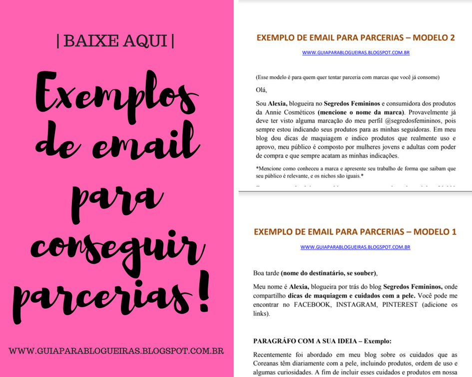 Exemplos de mensagem para escrever no email e conseguir parceria para blog.