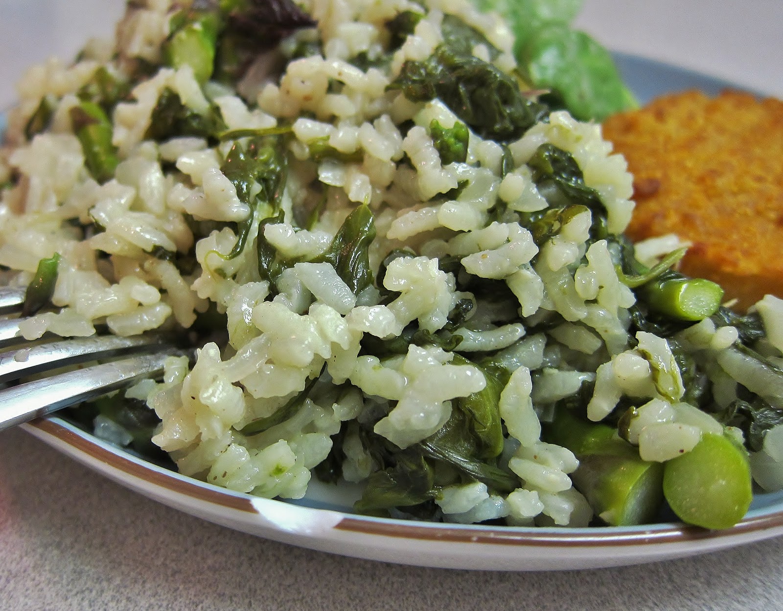 The Vegan Chronicle Baked Risotto with Asparagus, Spinach, and Cheese