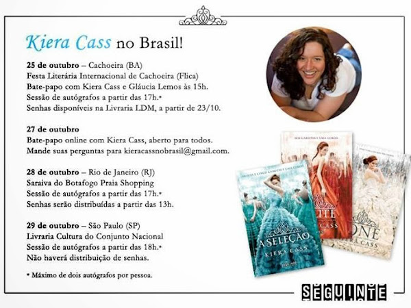 Editora Seguinte divulgou a agenda da Kiera Cass no Brasil