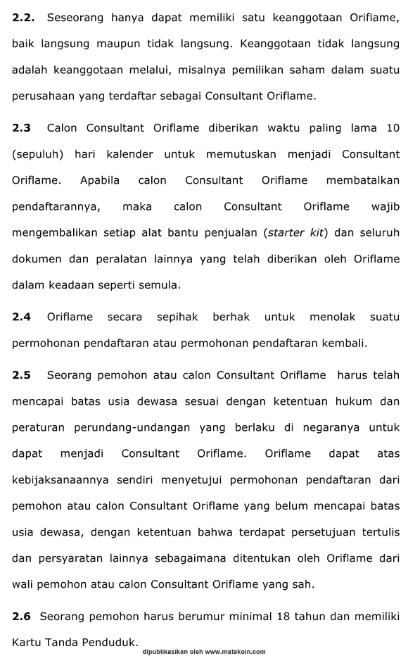 Kode Etik Calon Konsultan Oriflame calon-konsultan-oriflame