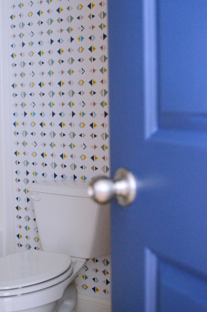 A Bathroom Update with Removable Wallpaper and Paint