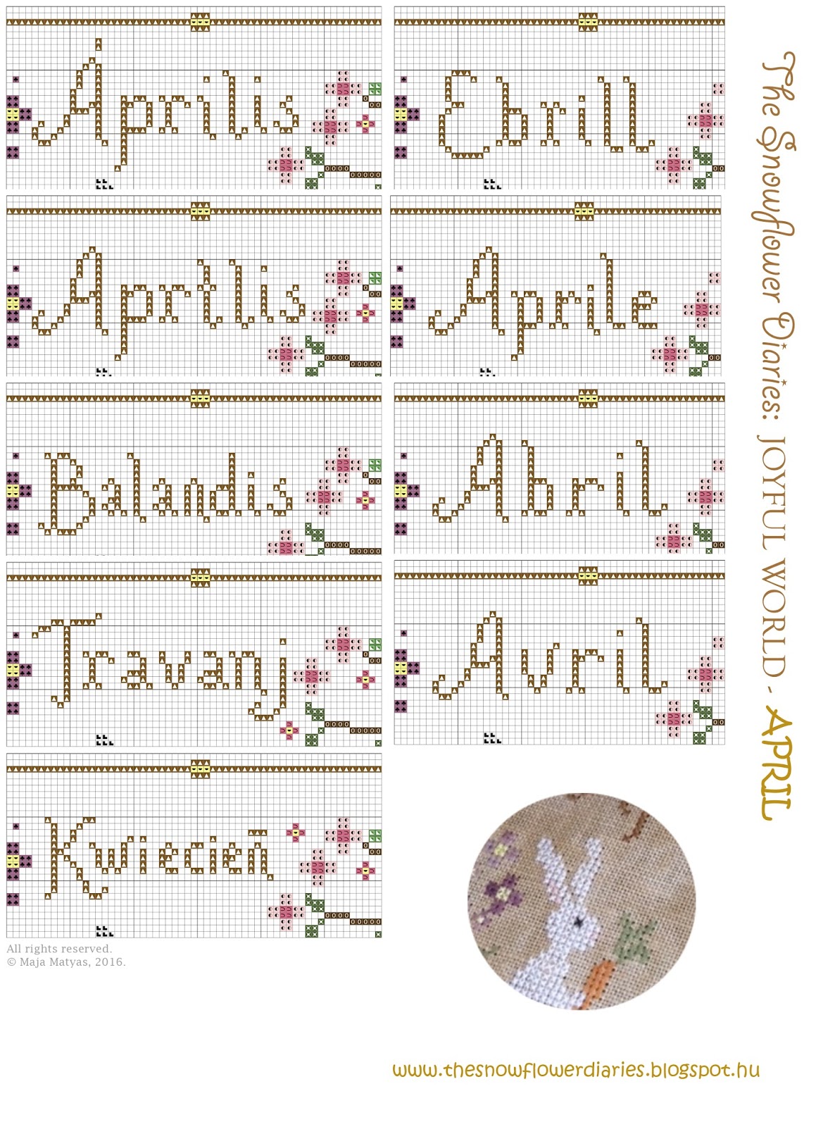 The Snowflower Diaries JOYFUL WORLD APRIL PATTERN)