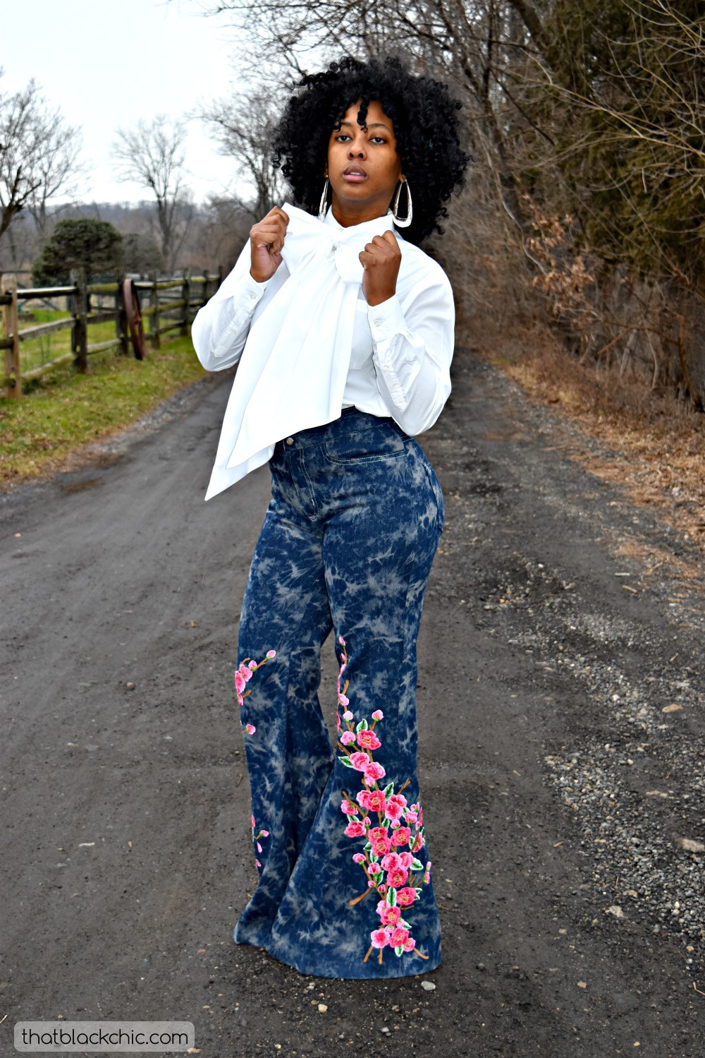 Big Bows & Bell Bottoms [DIY Birkin Denim Jeans & Burda Denim Maxi Coat