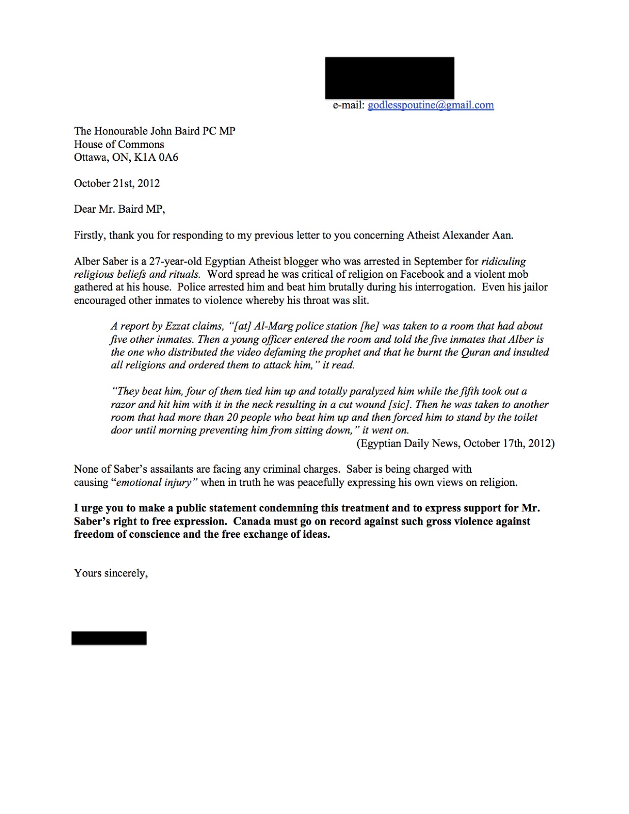 formal cover letter sample