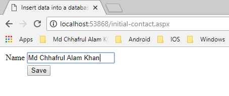Insert data into a database table using ASP.Net, C# and Microsoft SQL ...