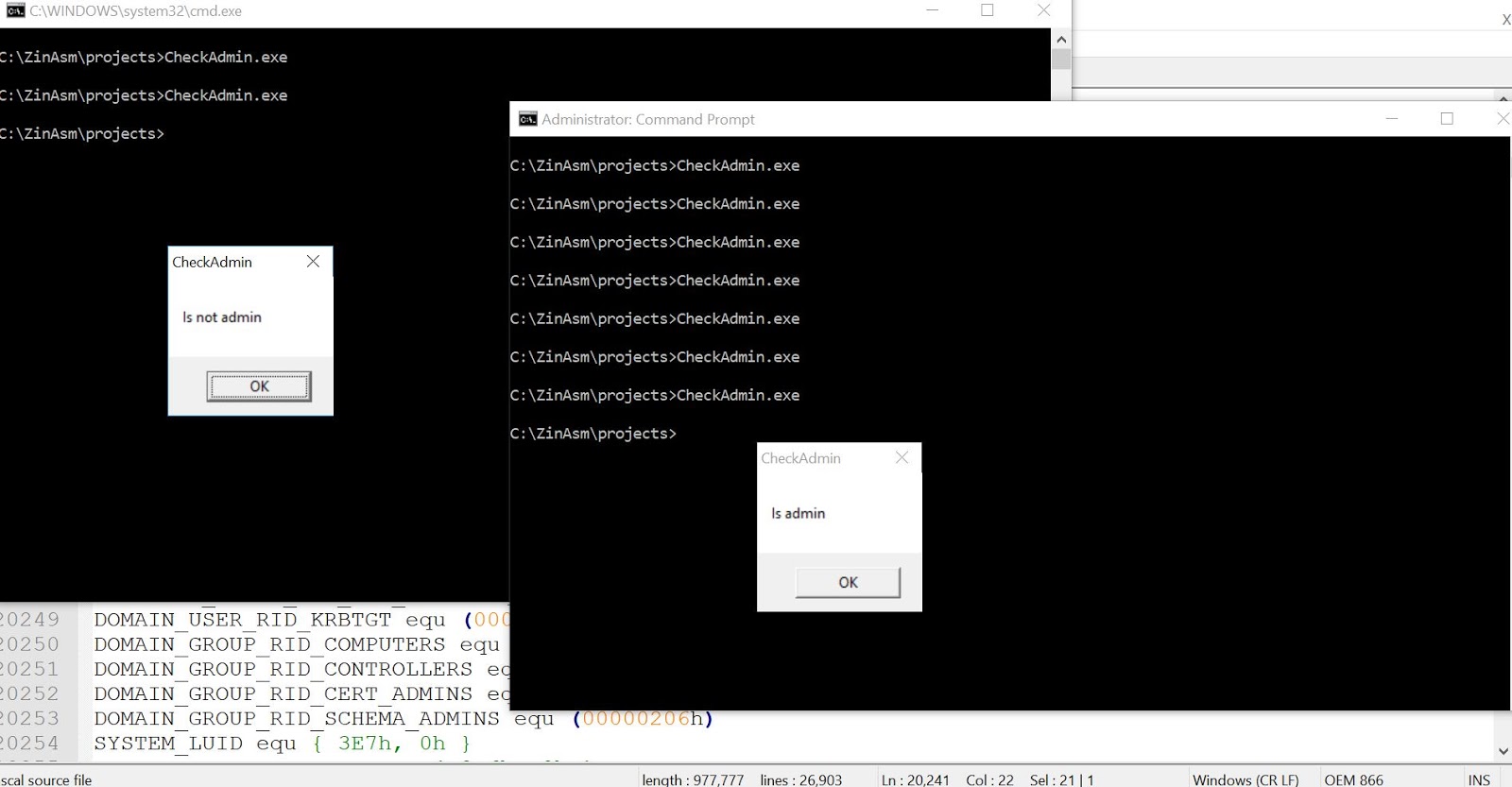 gnomicbits Windows assembly tips