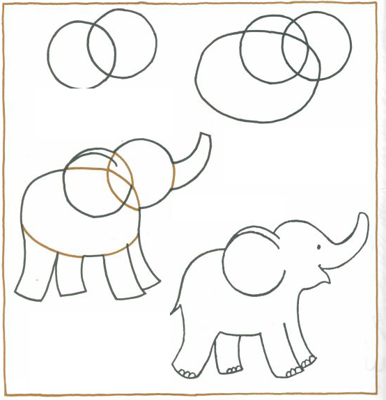 رسمة فيل للاطفال