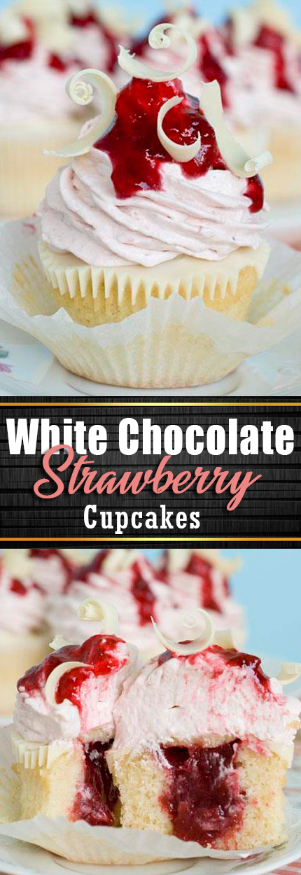 White Chocolate Strawberry Cupcakes | Awesome Foods