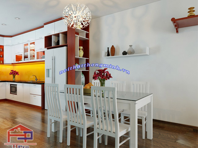 Bộ bàn ghế nhà bếp đẹp chất liệu gỗ công nghiệp màu trắng trẻ trung bo-ban-ghe-nha-bep-dep-12