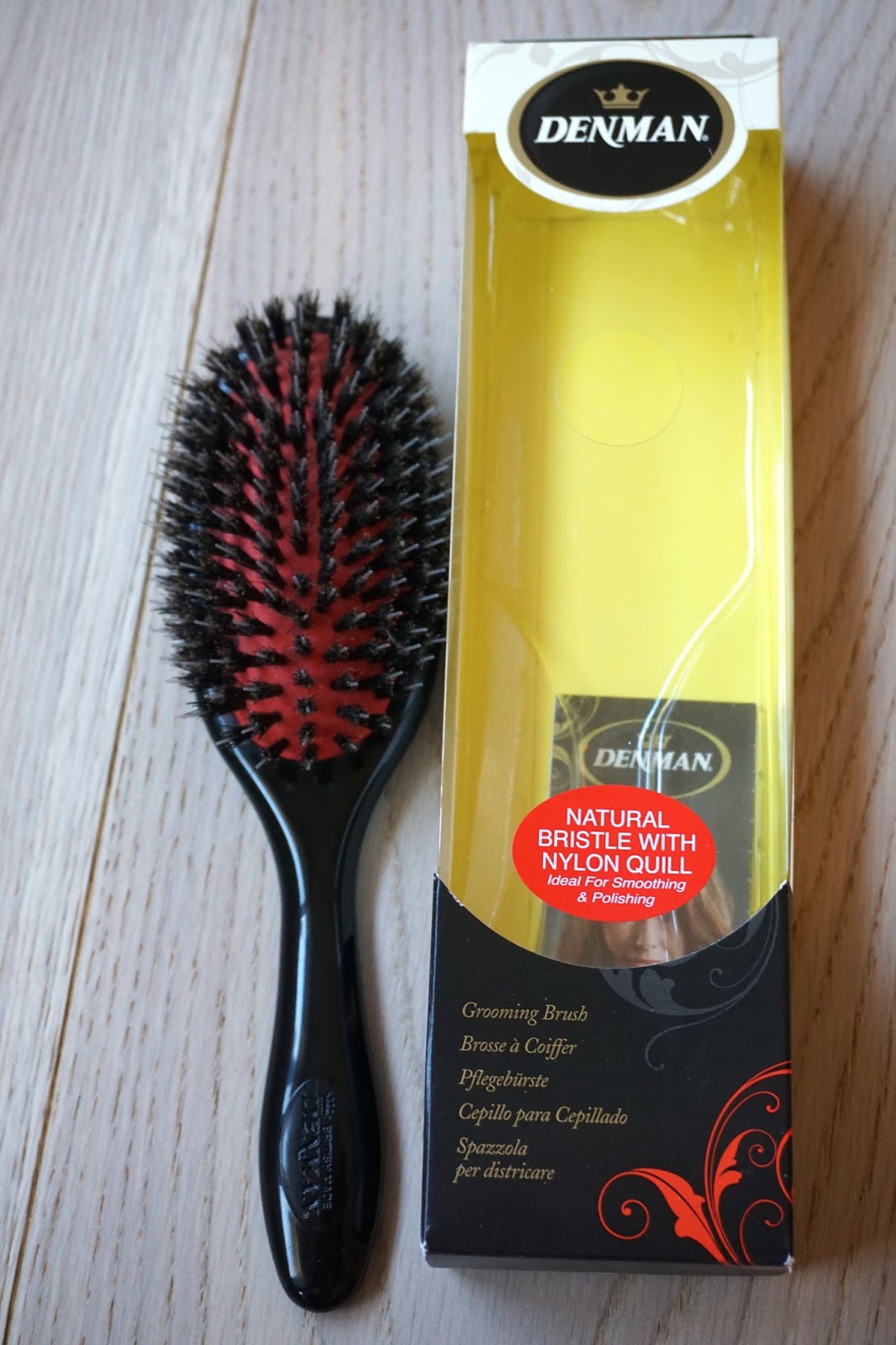 ALL THINGS FUNCTIONAL & PRACTICAL: Denman Medium Natural Bristle with Quill  Porcupine Style Grooming Brush (D81M)