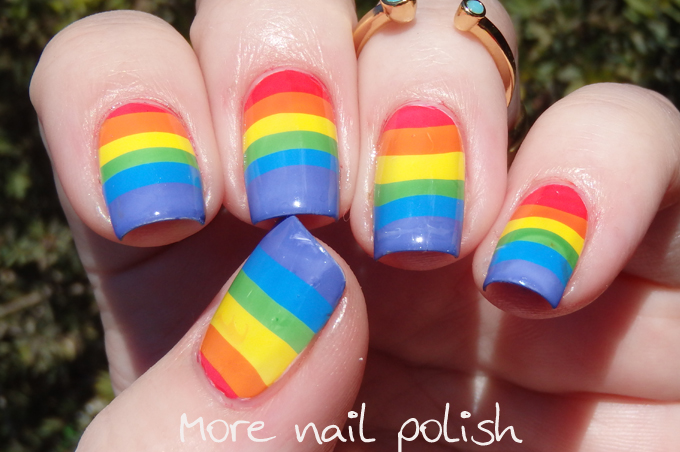 31DC2014: Rainbow - Water marble (again) ~ More Nail Polish