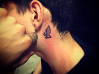 Cool Tattoo Behind Ear For Guys