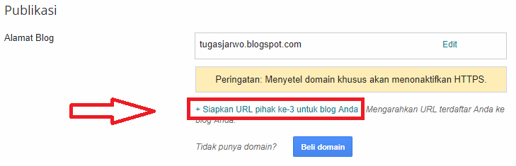 Siapkan URL pihak ke-3 untuk blog Anda
