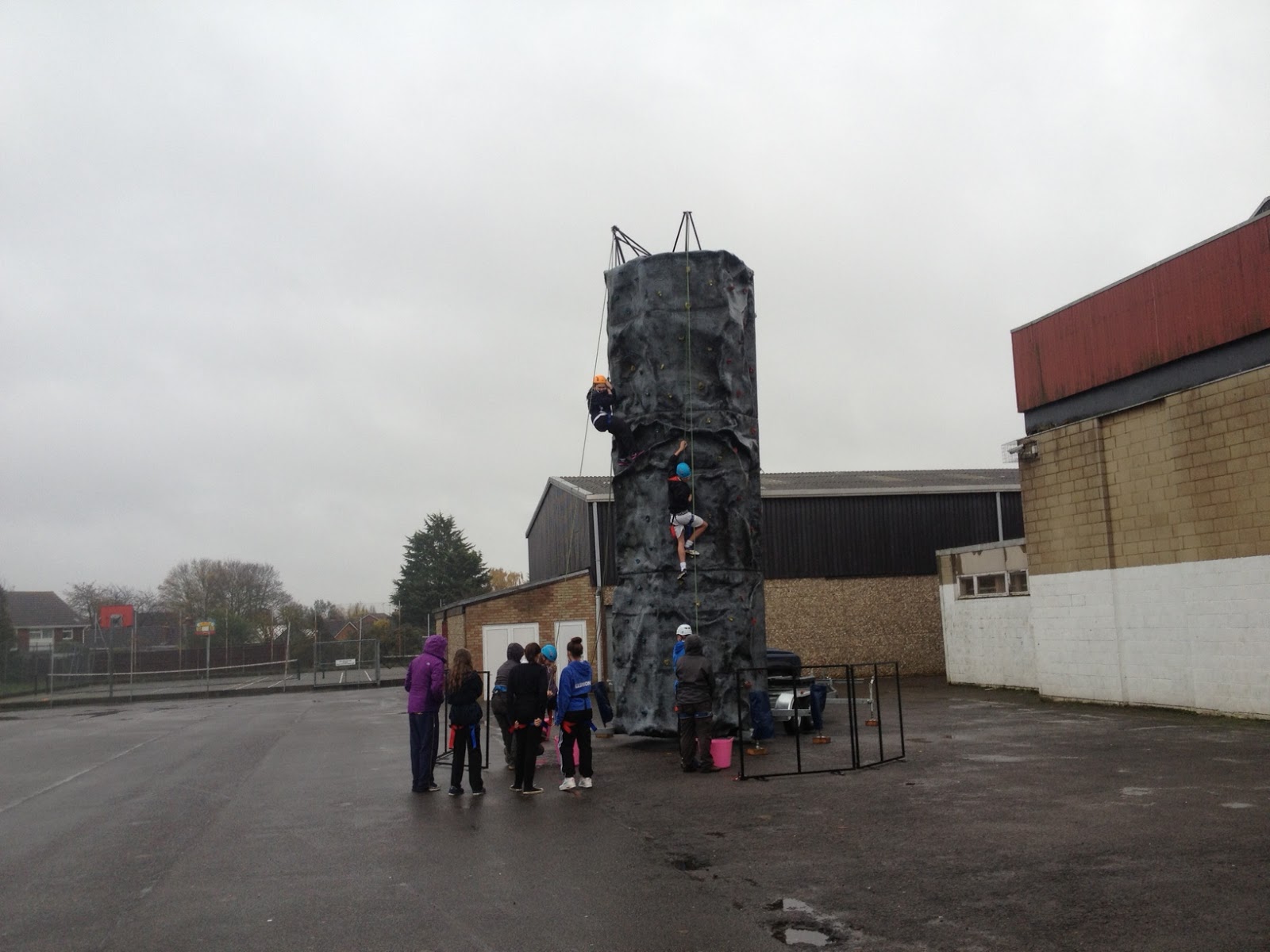 Hall Place Outdoor Education Centre Rain Dampen's Wall but not Spirit's
