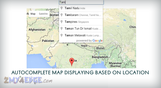 google map in form input type text