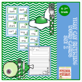 That Cat Rhyming Word Cards Bundle ~ Preschool Printables
