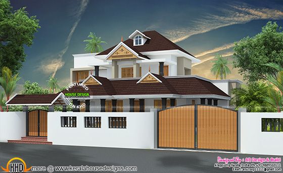 House with compound wall with gate