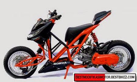 Gambar Motor Drag BeAT Yang Penuh Warna Warni | MOTOR JADUL