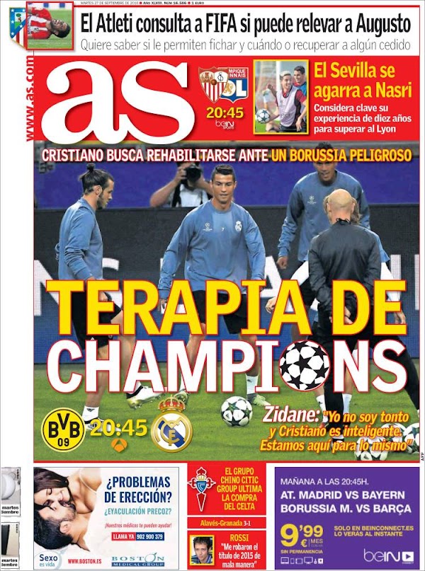 Real Madrid, AS: "Terapia de Champions"