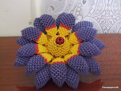 3d origami flower made from 3d origami pieces