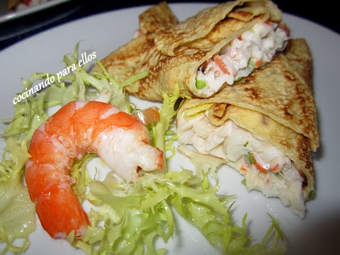 Cocinando para ellos : CREPES RELLENOS DE MARISCO