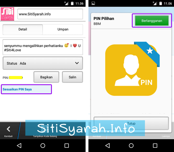Rubah PIN BBM Android
