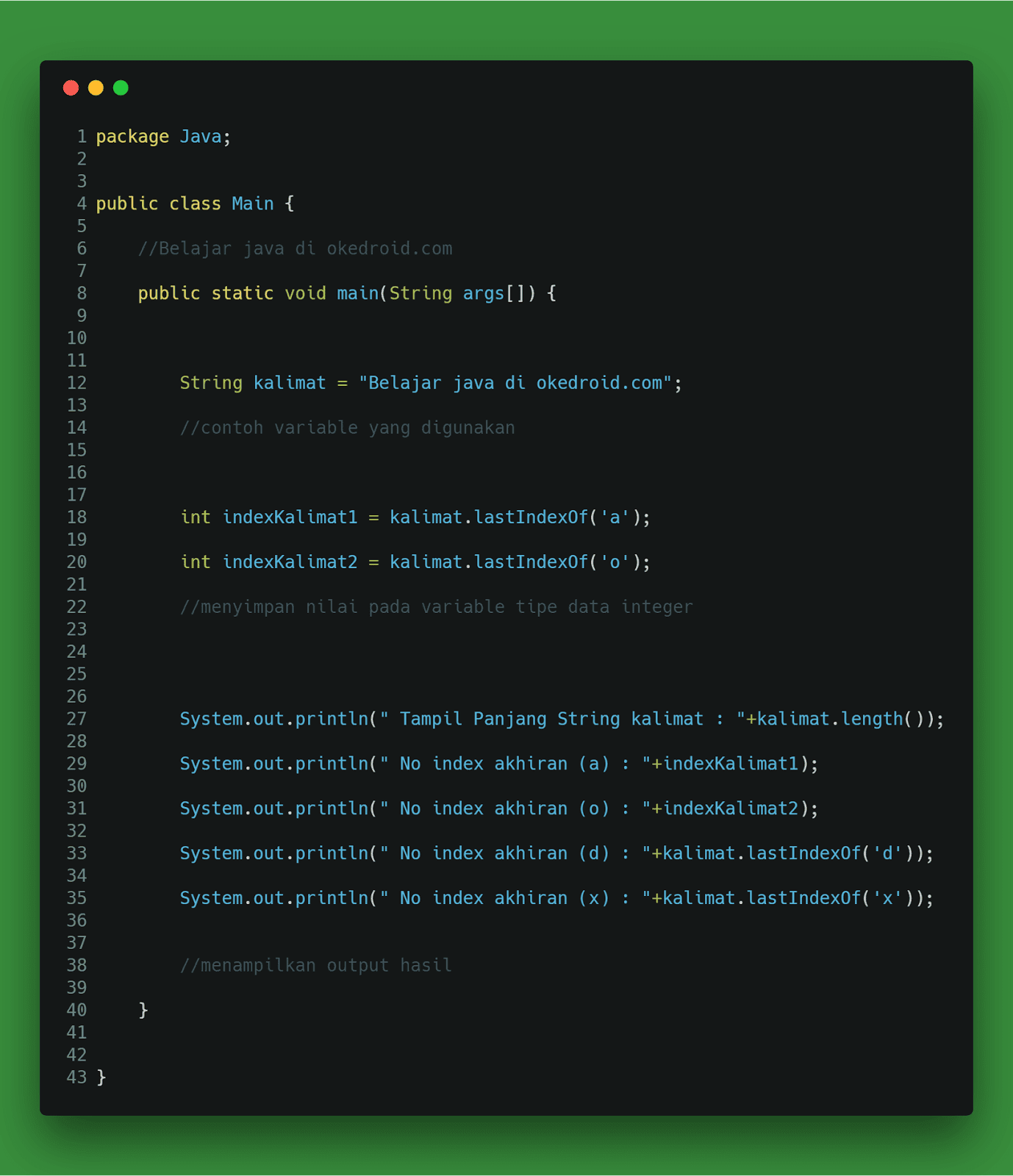 Java String Lastindexof Method With Example