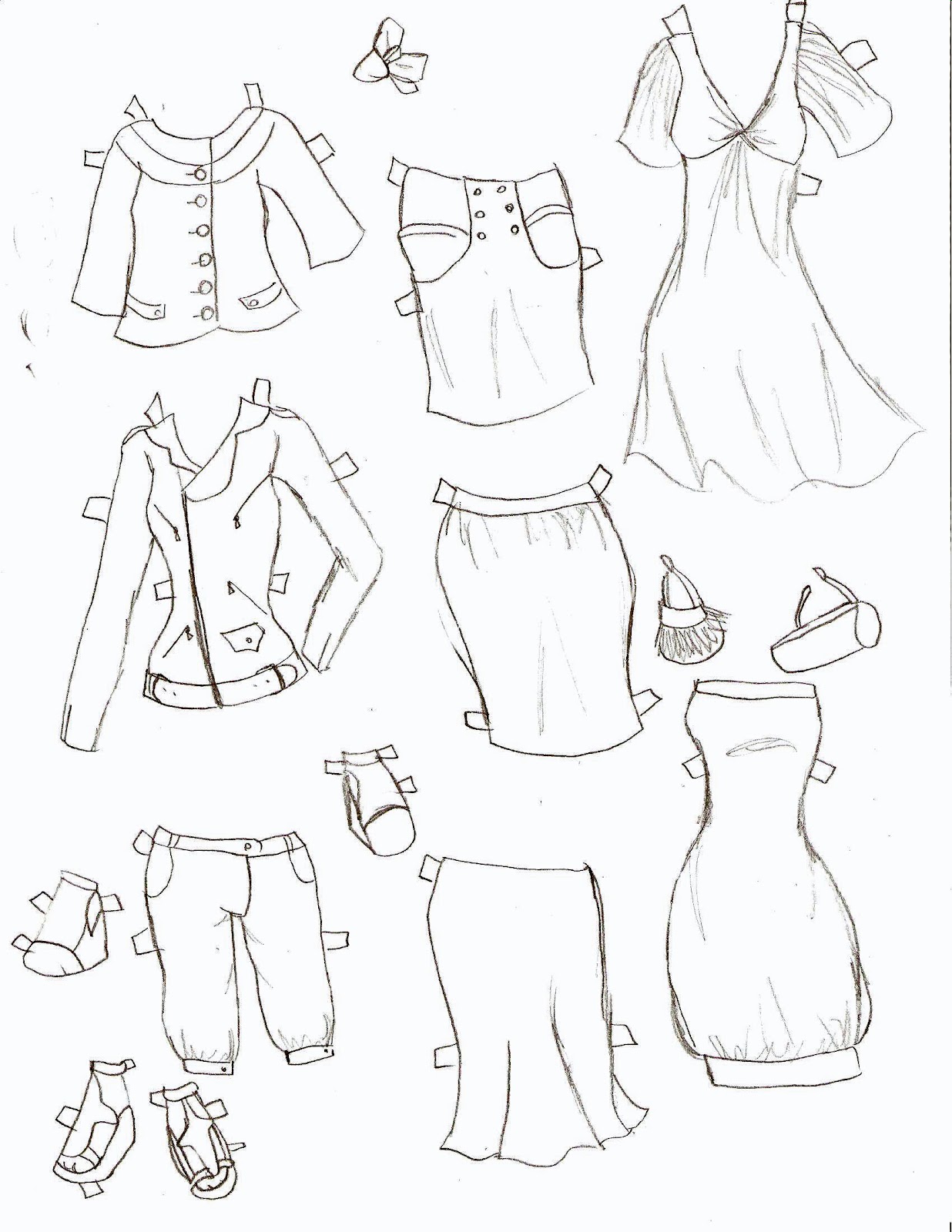 Miss Missy Paper Dolls Lucy Clothes 9