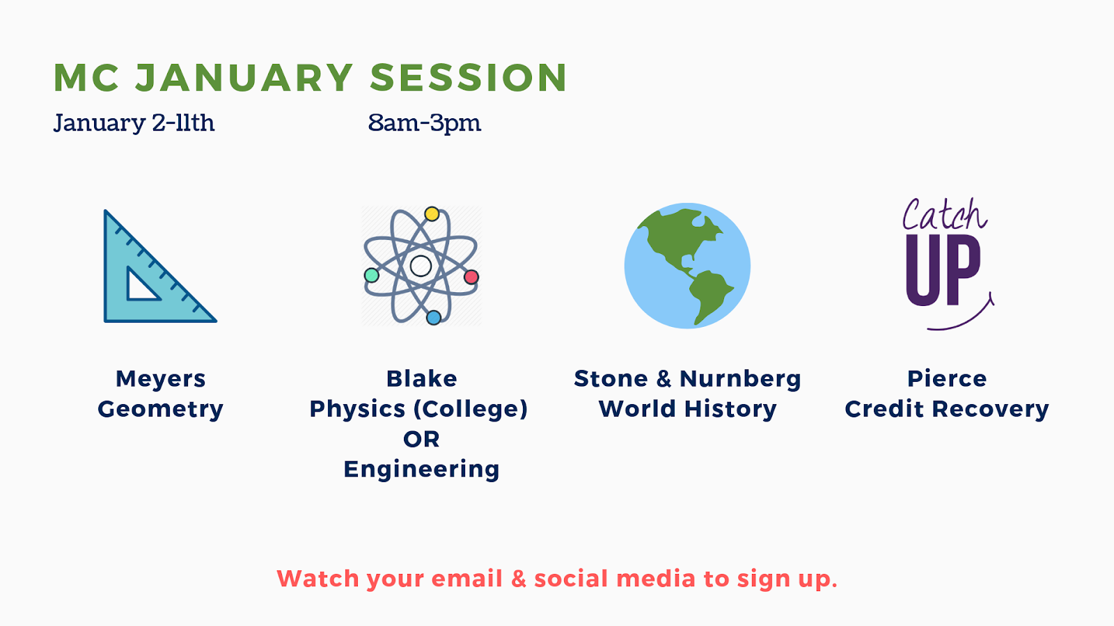 January Intersession Classes!