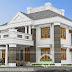 Colonial touch sloped roof house plan