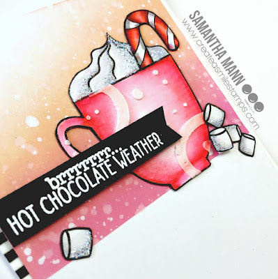 Hot Chocolate Weather Card by Samantha Mann for Create a Smile Stamps, Christmas, Cards, Stencil, Embossing Paste, Distress Inks #inkblending #distressinks #christmascard #cards #createasmile
