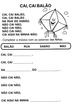 Aprendendo Fácil: Cai cai Balão Musica e atividades