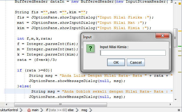 Struktur Kontrol IF ELSE dengan memanfaatkan Buffered Reader dengan ...