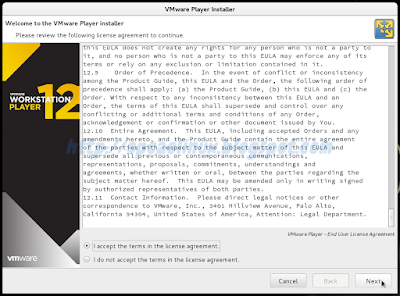 Contrato de licença do VMware Player