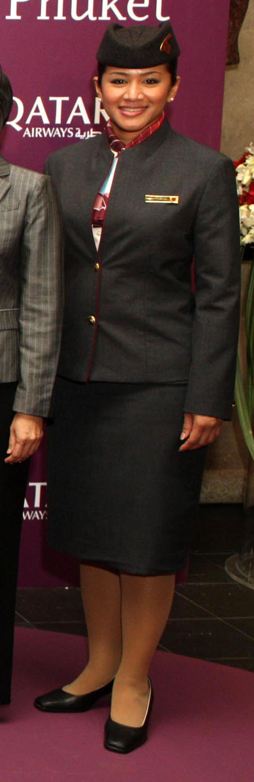 The stewardesses in Qatar Airways World stewardess Crews