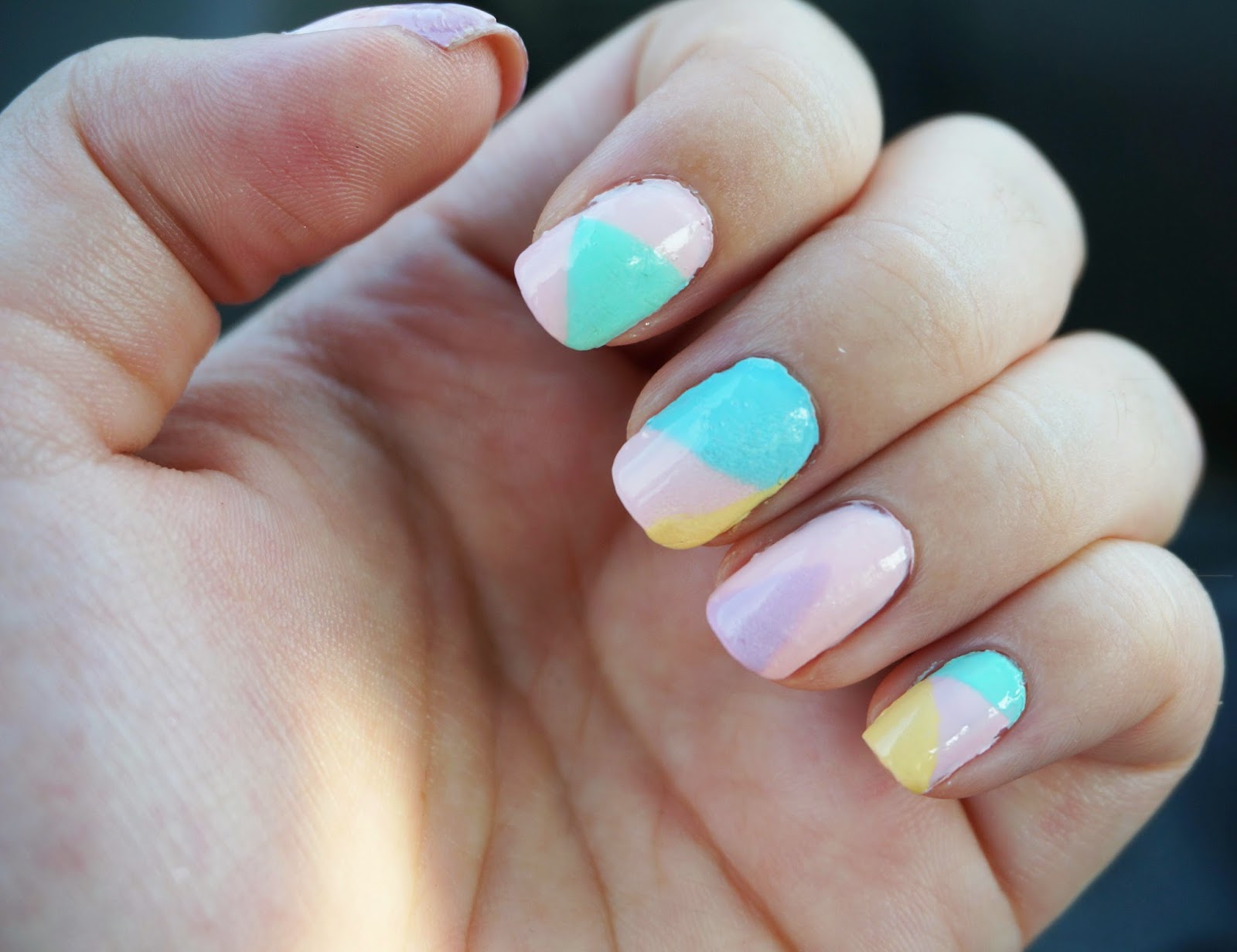 sarahjslee Pastel Colour Block Nails Tutorial for Spring