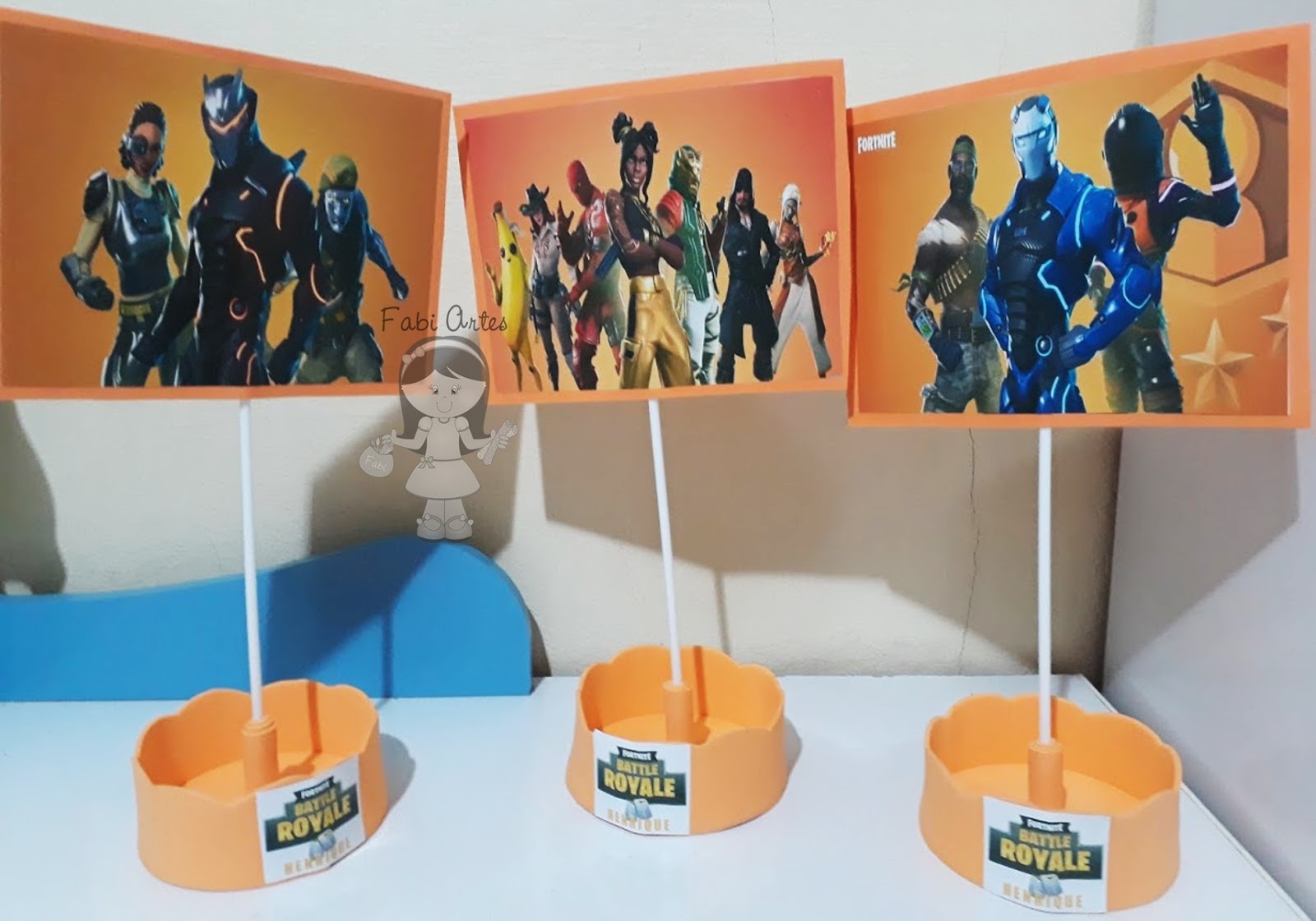 15 Centro De Mesa Fortnite Jogos Festa Personalizado Mdf