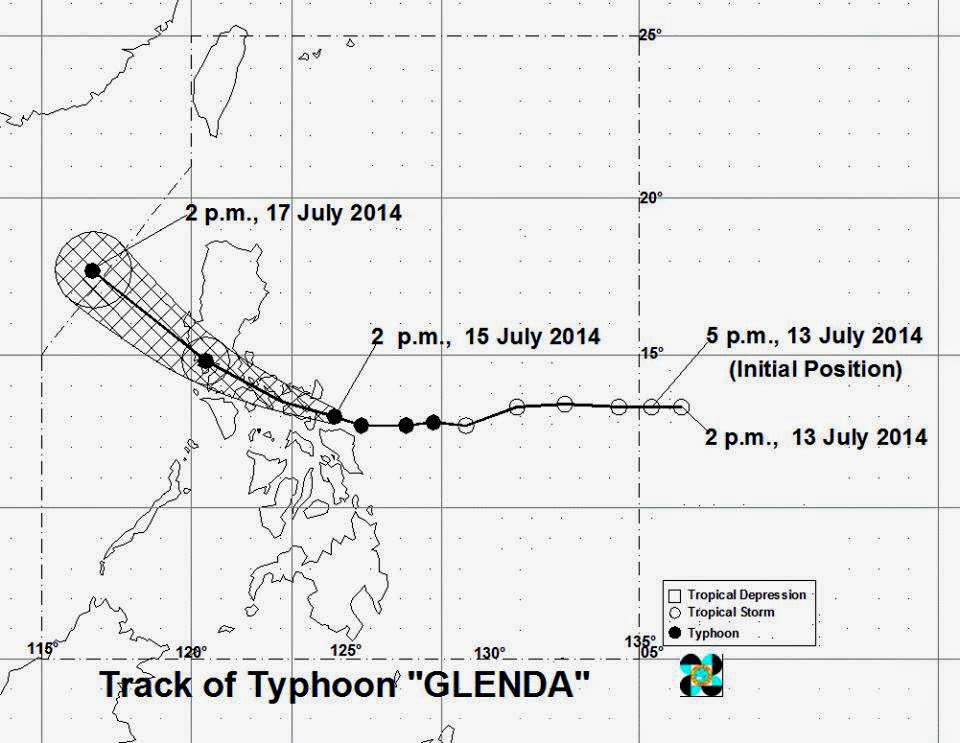 'Bagyong Glenda' is now over Albay Gulf, approaches Legazpi City