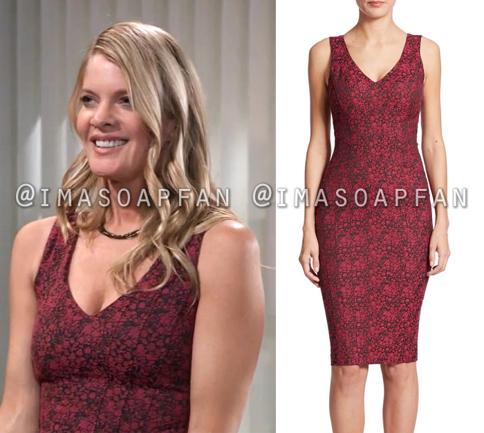 Nina Reeves, Michelle Stafford, Pink and Black Floral Print Dress, Zac Posen, General Hospital, GH