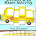 School Bus Name Activity with Free Printable