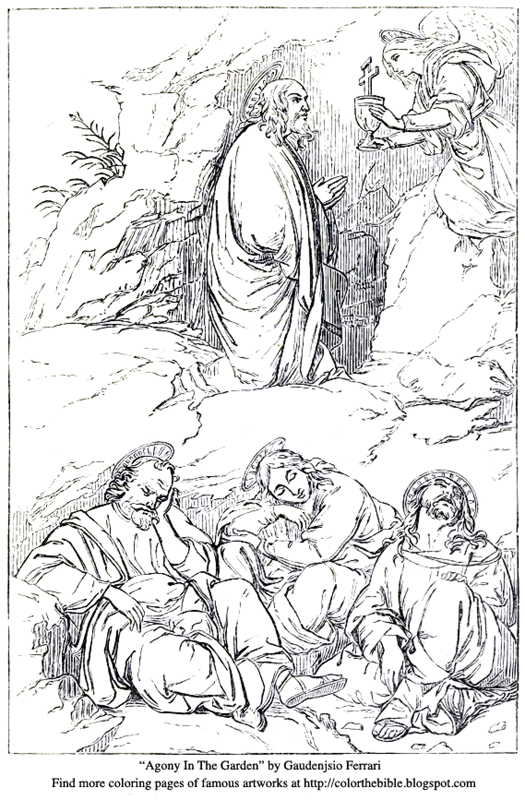 jesus in the garden of gethsemane coloring pages