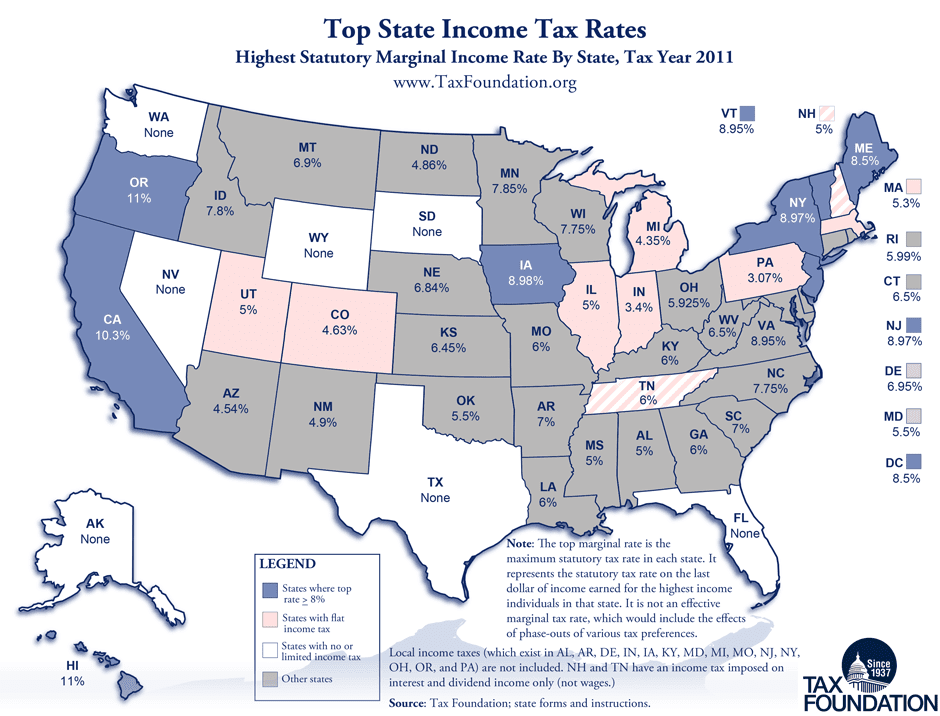 CARPE DIEM: Monday Map: State Income Tax Rates