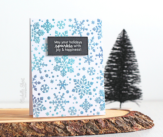 Deck the Halls with Inky Paws Week - Day 4 - Michelle Short | Snowfall Stencil and Sentiments of the Season Stamp Set by Newton's Nook Designs #newtonsnook