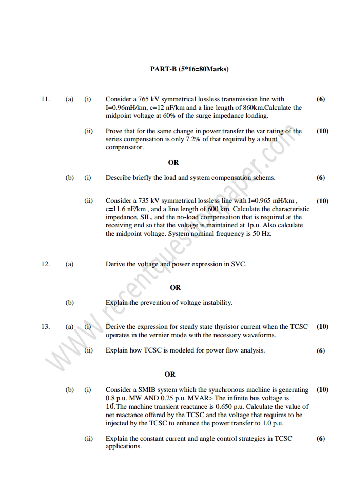 ME POWER ELECTRONICS AND DRIVES MODEL QUESTION PAPER S PS7202 FLEXIBLE